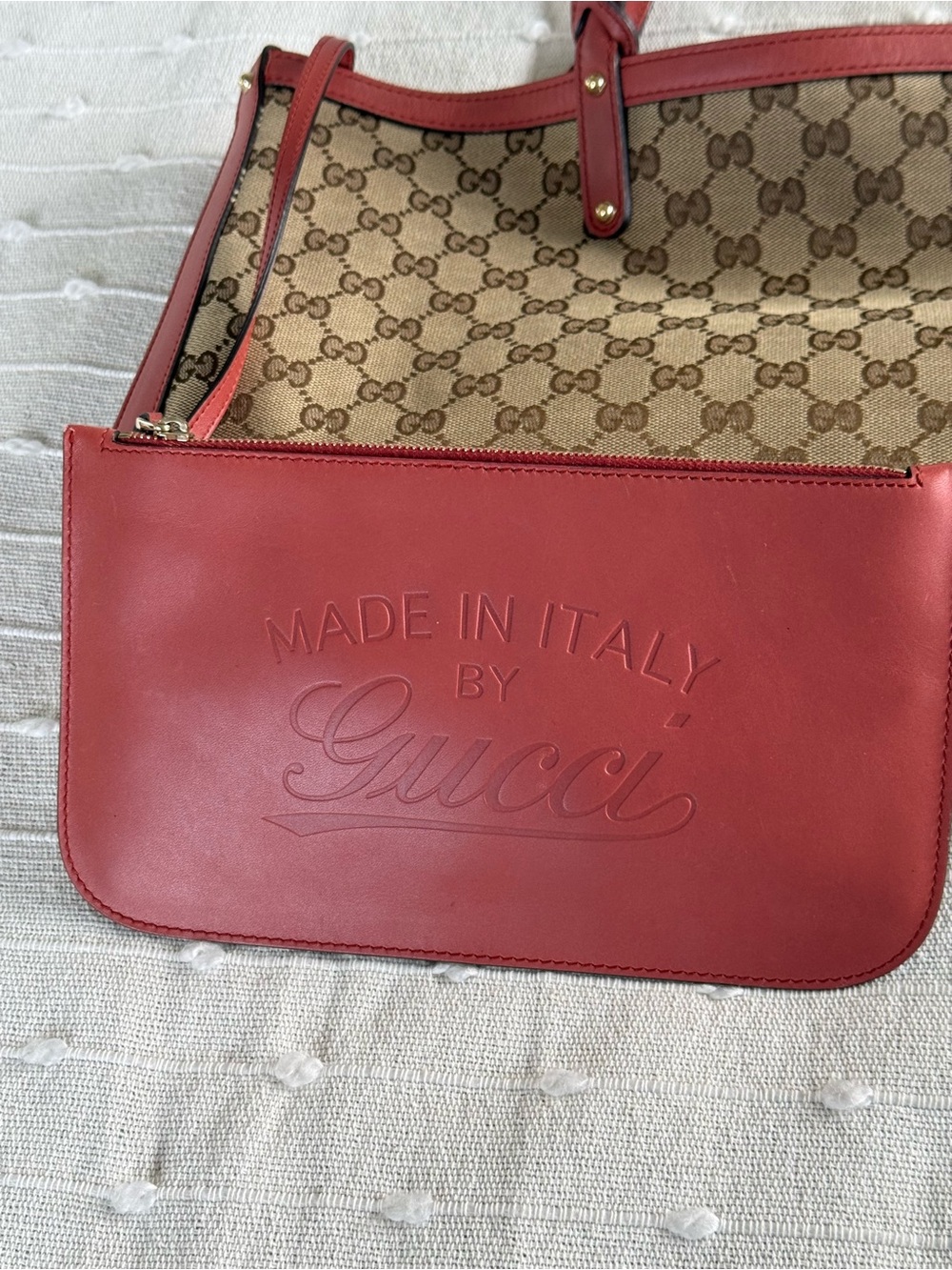 Gucci Beige Brown Monogram Tote with Pink Trim - Picture 4 of 10